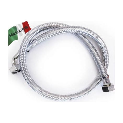 TUBO Carico Lavatrice lavastoviglie cm 250 pipa 3/4 FF 90 trecciato inox Made in Italy.