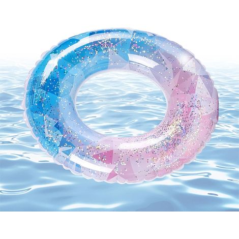 Anneau de Natation Jouet Aquatique Estival à Paillettes Dégradées Anti-Fuite Anneau Gonflable Flotteur pour Jeux de lac et de Plage, fête Aquatique, Rassemblement Festif, Enterrement de Vie de (1/5)