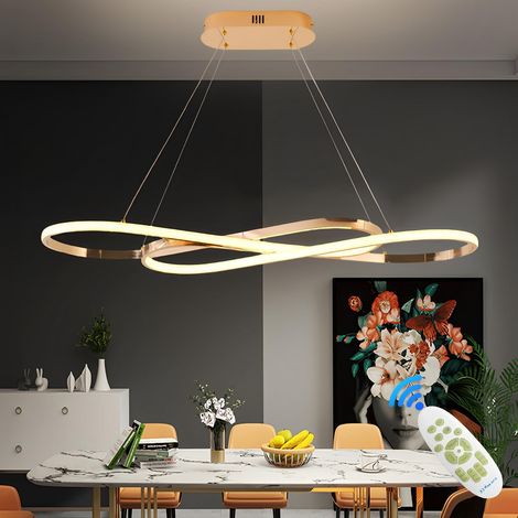 57W LED Pendant Light Double 8 Design, Gold (1/5)