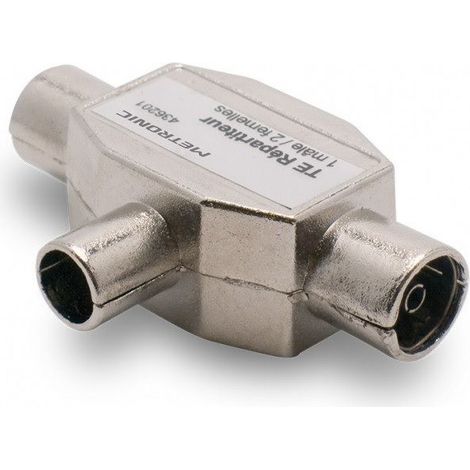 PARTITORE A T BLINDATO 2 USCITE 1 MASCHIO E 2 FEMMINA METRONIC
