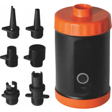 Pompe à air électrique portable haute pression pour tentes gonflables, rechargeable 2000 mAh avec 5 embouts, idéale pour SUP, canapés-lits gonflables, piscines et kayaks.