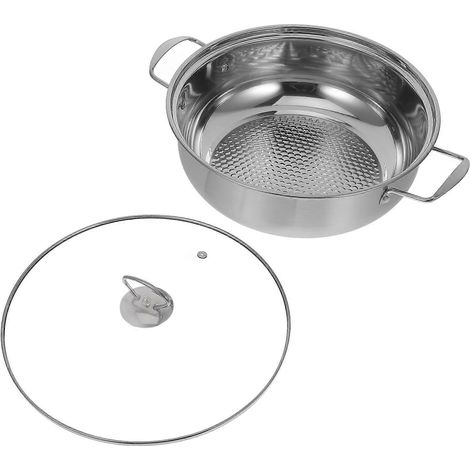 Marmite en acier inoxydable épais pour fondue chinoise avec couvercle (1/4)