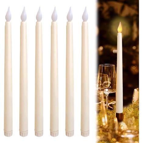 Bougie LED,6Pièces Électrique Flamme Vacillante Bougie Chandelier LED,Fausses Bougies Décorative,Blanc Bougies LED pour Pâques,Anniversaire,Noël,Fête D'anniversaire,Mariage (1/5)
