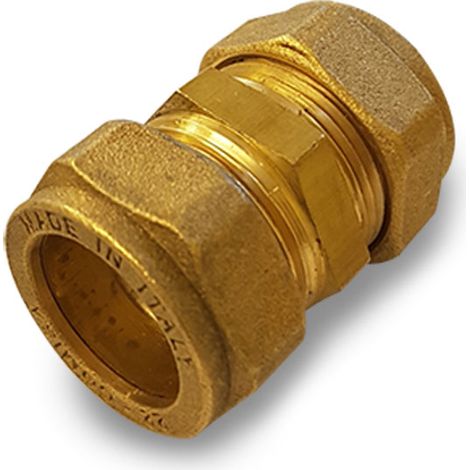 Raccord laiton droit double avec ogive – 22 x 22 – Filetage plomberie pour installations sanitaires – Résistant à la corrosion – Energy Duegi (1/2)
