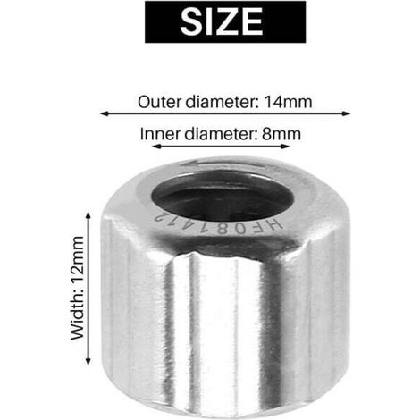 10 Pièces Roulement à Aiguilles 8x14x12 mm Hexagonal Unidirectionnel pour Applications Industrielles