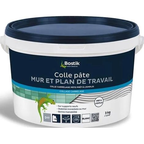Colle Carrelage Mur Bostik 3kg Adhésif Pâte Prêt à L'emploi - Tupersa