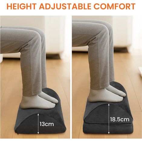 Foot Rest Under Desk Footrest with Memory Foam Two Height Adjustable Desk Doot Rest are Used to Support The Legs and Improve Posture Suitable for Home Offices (1/5)