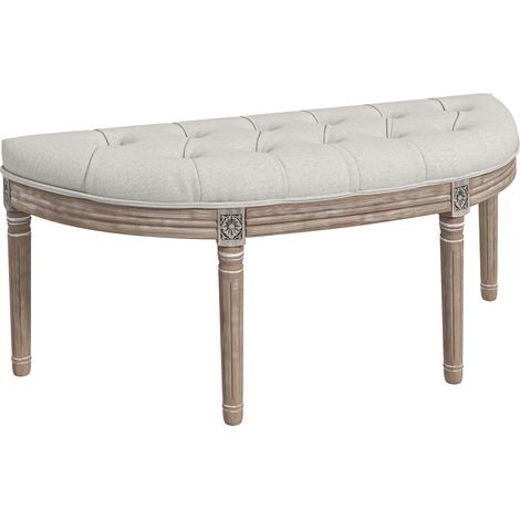 Banc demi-lune vintage ELIZABETH grège (1/5)
