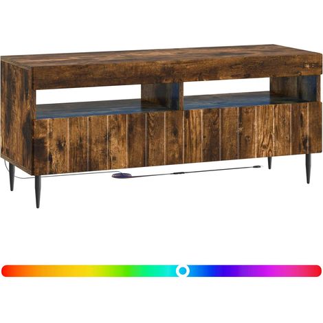 Maison Exclusive - LED-TV-Schrank Raucheiche Holzwerkstoff (1/5)