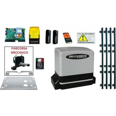 Kit Automazione Cancello Scorrevole Kv6 600 Kg Con 4 Mt Cremagliera 230v 220v
