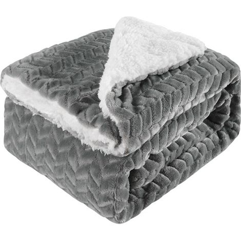 Couverture en laine sherpa, couverture double face ultra douce et moelleuse, dimensions de la couverture (1/5)
