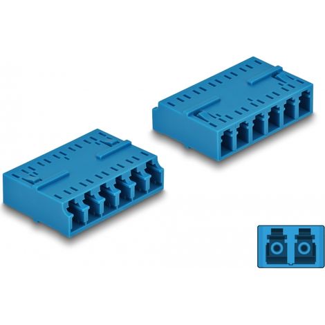 Delock Acoplador Fibra Ãptica HD LC Hexaplex hembra a LC Hexaplex hembra azul
