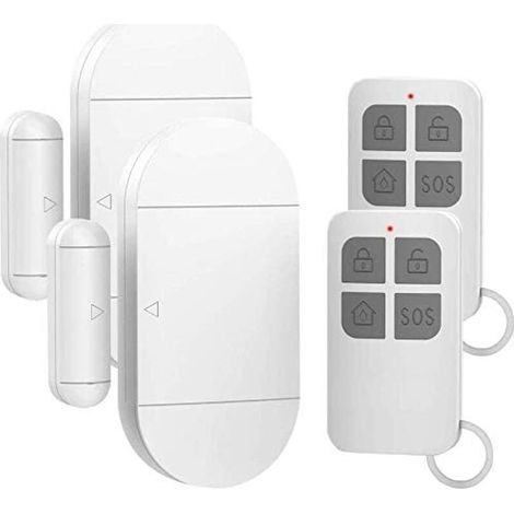 Capteur d'alarme de porte et de fenêtre, détecteur antivol magnétique sans fil avec 2 télécommandes pour la maison (1/5)