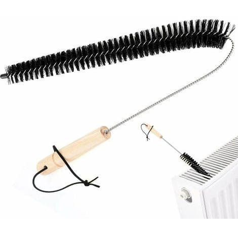 Brosse de radiateur 70 cm à long manche flexible et flexible avec poignée en bois pour machine à laver et sèche-linge (1/5)