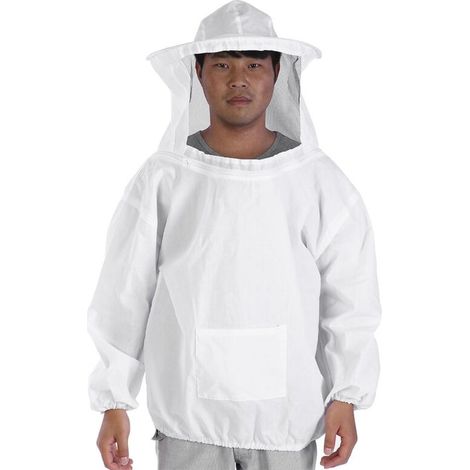 Professional Beekeeper Jacket Bee Protection Suit with Fencing Veil White (1/5)