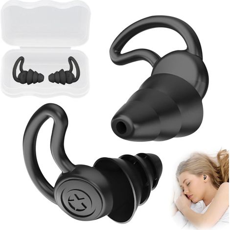 2 Paires Bouchons d'oreille, Silicone réutilisable, Réduction de bruit, Confort hypoallergénique, Pour dormir et concert（Q3 : Nouveaux produits pour le mois d'août） (1/5)