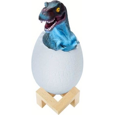 Dinosaurierlampe – USB-wiederaufladbares Nachtlicht für Kinder – 3 Farben mit Holzsockel – 3D-Dinosaurierlampe, Geschenkidee für Kinder – Tyrannosaurus (1/4)
