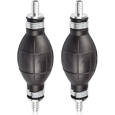 Lot de 2 pompes à essence manuelles en caoutchouc avec poire d'amorçage de 8 mm (noires), pompes de transfert d'huile et de carburant, pompes à siphon pour voitures, motos et bateaux, 202 (1/5)