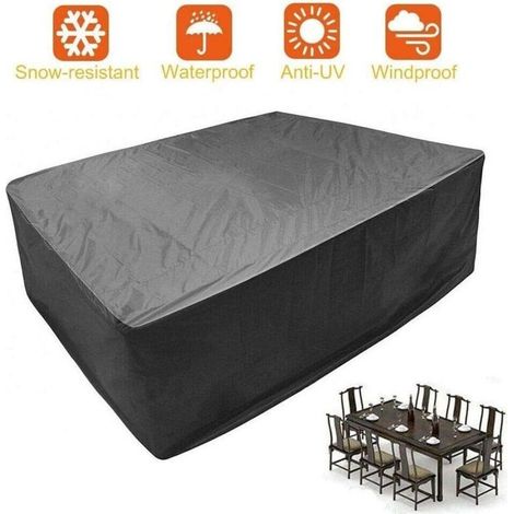 Housse salon de jardin étanche, bâche housse salon de jardin 242162100 cm, compatible avec les grandes tables ovales ou rectangulaires avec chaises RW (1/5)