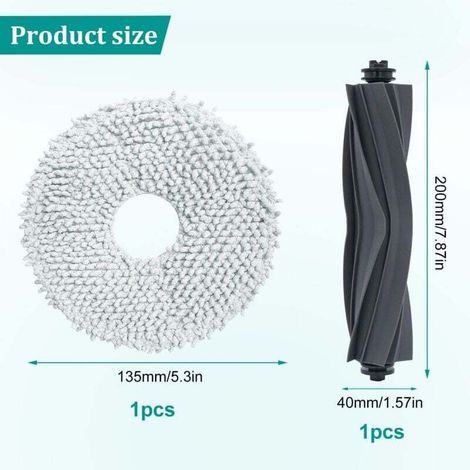 Set di accessori per aspirapolvere Ulisem da 5 pezzi, compatibile con Dreame L10s Ultra, Dreame S10, S10Pro, ricambi per aspirapolvere, kit di accessori comprendente 1 spazzola principale e 4 panni pe (1/4)