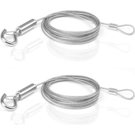 Cintre mural double crochet en acier, crochet de suspension réglable pour câble, crochet de peinture à fil coloré, support de lampe suspendu, crochet de fixation pour corde, lot de 2 (1/4)