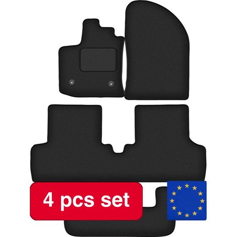 Tapis de voiture, design de luxe, fibre synthétique durable, noir (1/5)