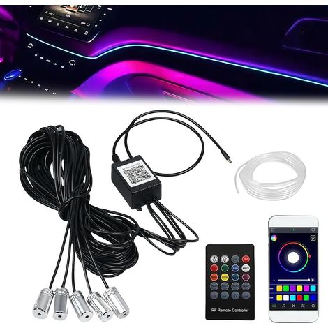Éclairage Intérieur De Voiture, Néon Lumière Ambiance Voiture Rgb, Éclairage D'ambiance Intérieur De Voiture À Led, 6 Mètres Lumières Ambiantes D'intérieur De Voiture Par Application Port Usb (1/5)