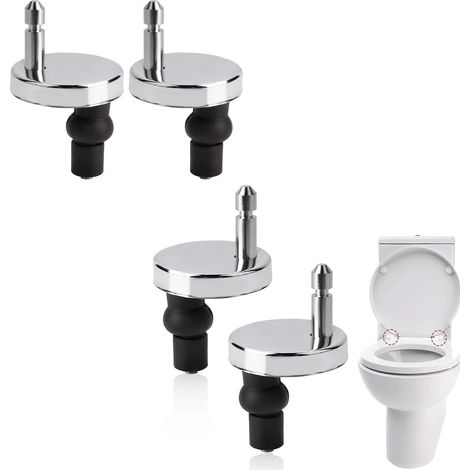 Set of 4 universal toilet seat brackets for toilet seats - Compatible with most standard toilet seats with automatic lowering system - Easy to install