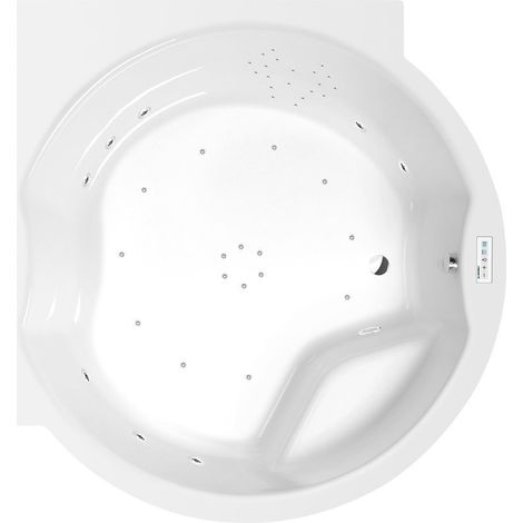 ROYAL CORNER Baignoire balnéo, 173x173x49cm, Highline Hydro-Air, chrome (1/5)