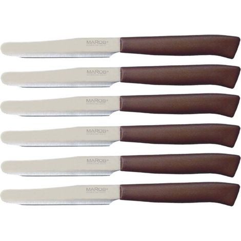 Marietti Horeca set 6 coltelli metà seghetto marrone