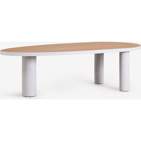 SKLUM Ovaler Gartentisch 260x110 cm aus Aluminium und Teakholz Taneli Teakholz
