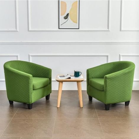 Housse de canapé club chair, housse de canapé bain rond (Vert) (1/4)