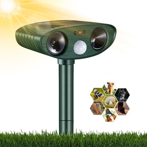 Répulsif Chat Ultrason, Répulsif Chat Exterieur, Répulsif pour Chats Solaire, répulsif à ultrasons avec Détecteur de Mouvement pour Anti Chats Chiens Souris Ratons Renards Oiseaux Rats (1/5)