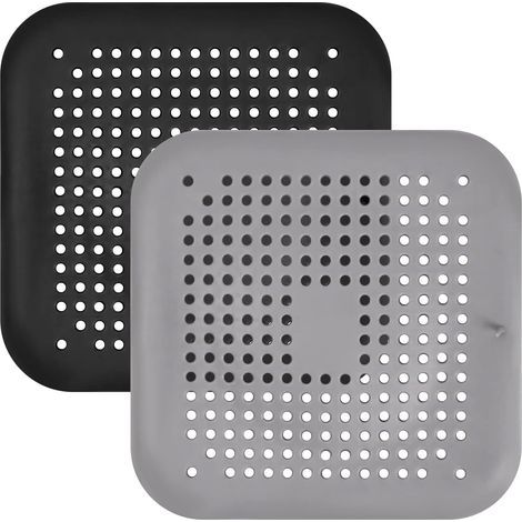 Crépine en silicone pour évier, lot de 2 crépines de douche pour cheveux, crépine de douche avec ventouse, grille d'évacuation en silicone pour évier et douche, idéale pour la cuisine et la salle de b (1/5)