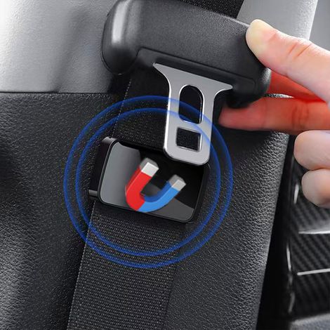 pezzi clip magnetica per fibbia cintura di sicurezza auto, supporto fibbia cintura di sicurezza, regolatore organizer cintura di sicurezza (nero) (1/5)