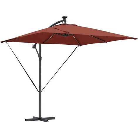 Parasol en terre cuite, 249 x 249 x 250 cm, en polyester et aluminium. (1/4)