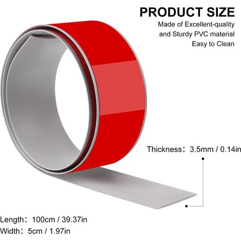 Barra di soglia adesiva da 100 cm, soglia per porta adesiva in PVC flessibile, barre di transizione per soglia per cucina/soggiorno, profilo di transizione per unire giunti di pavimento/piastrelle/lam (1/4)