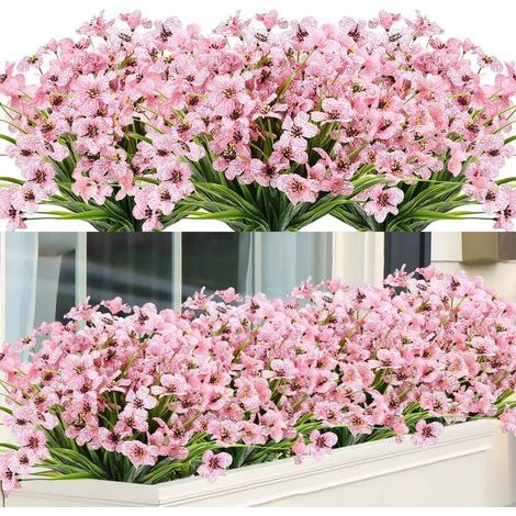 Rosen, 8 künstliche Blumen, für den Außenbereich, UV-beständig