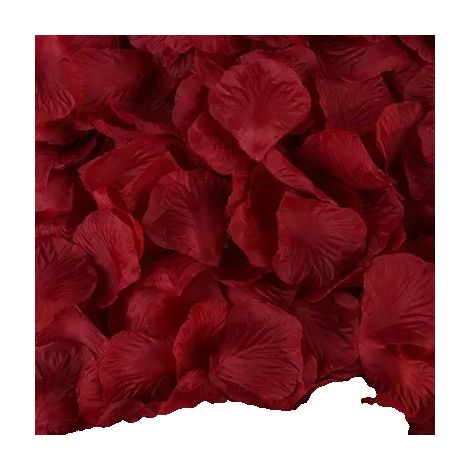 Petali di rosa artificiali, tessuto di seta, atmosfera elegante, rosso vino, 2000 pezzi (1/2)