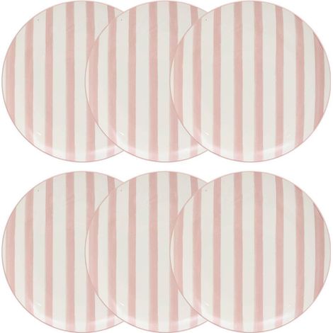 Lot de 6 Assiettes Plates "Charlie" 27cm Rose (1/5)