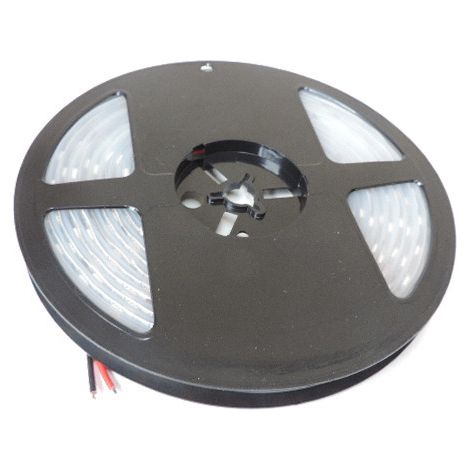 Ruban bandeau LED étanche 15W/m blanc chaud 3000K longueur 5m SMD 5050 alim 24V DC (non incl) 60leds/m gainé IP65