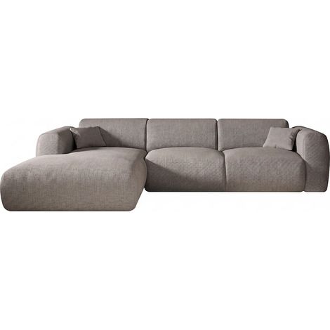 Grand canapé d'angle gauche en tissu gris POGNI de Maison Céphy (1/3)