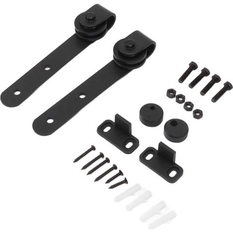 Kit de Quincaillerie de Porte de Barn 2pack, Rouleaux de Porte D'armoire à Lourde Mini, Porte Coulissante en Acier en Carbone Lisse et Calme pour Chambre à Coucher, Salon, (1/5)