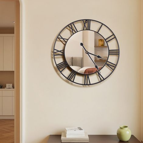 Black 24-inch American antique iron gear wall clock diameter 60cm (1/5)
