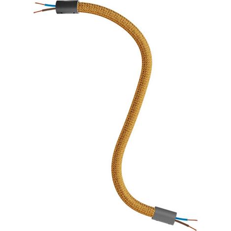 Creative-Cables Kit Creative Flex Verlängerungsschlauch (30 cm Länge, Ø 10 mm) – Stoffummantelung RM73 Bronze und schwarze Details – Mit Metallendstücken und Zubehör (1/5)