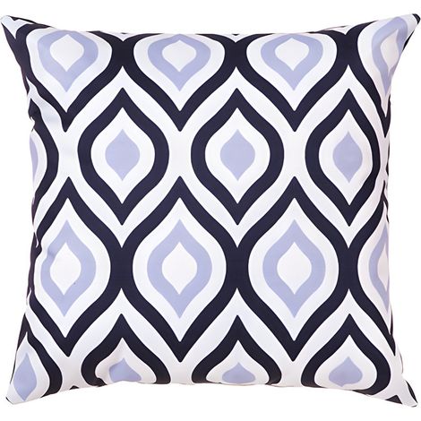 Gardenista - Extérieur Coussins imprimés, Résistant à l'eau Coussin à motifs géométriques pour jardin, Coloré Coussin de banc avec fibres creuses remplies - Gris noir (1/5)