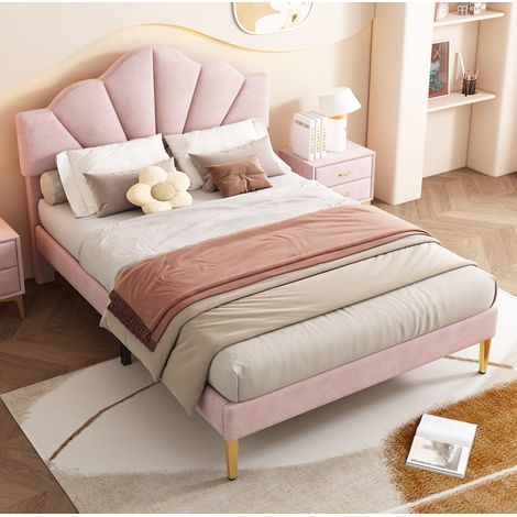 letto matrimoniale 140x190 testiera regolabile rosa OKMYHOME (1/5)