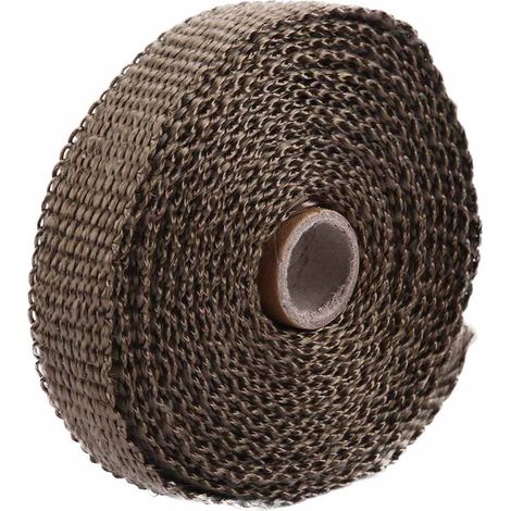 Ruban d'isolation thermique pour voiture 5m, bande de protection d'échappement marron, avec 4 attaches en acier inoxydable (1/5)