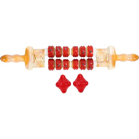 Rouleau de massage manuel à billes magnétiques, 2 rangées, pour dos, cou, abdomen et mains – boule de massage des points de tension. (1/5)