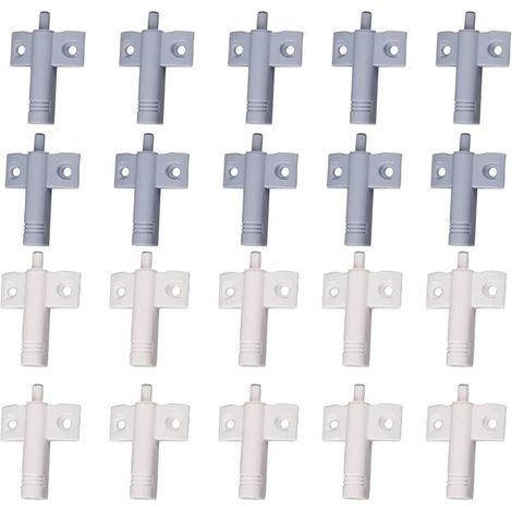 20 Stück Küchentürdämpfer, Schubladendämpfer, hochfestes, recycelbares ABS-Material, reduzieren Geräusche für Büro/Schränke/Schubladen und Türen (Weiß + Grau) (1/4)